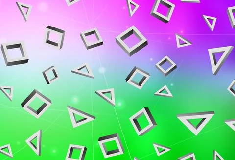 Light Pink, Green vector pattern in square style. Illustrazione stock