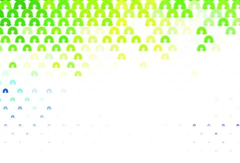 Light Pink, Green vector texture with rainbows, clouds. Illustrazione stock