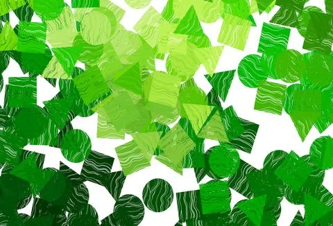 Light  pink, green vector texture in poly style with circles, cubes. Stock Illustration
