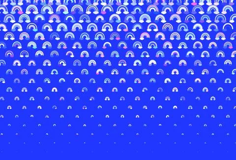 Light Pink, Green vector texture with rainbows, clouds. イラスト素材