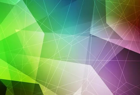 Light Pink, Green vector texture with triangular style. 스톡 일러스트