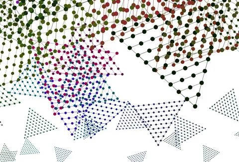 Light Pink, Green vector texture with triangular style with circles. Illustrazione stock