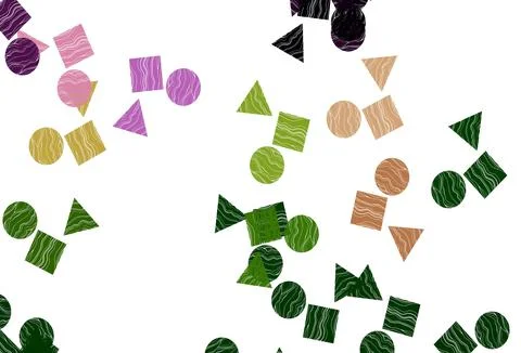 Light Pink, Green vector texture in poly style with circles, cubes. Stock Illustration