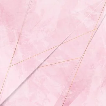 Light pink grunge geometric background with golden lines Stock Illustration