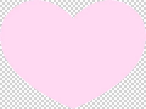Light pink heart shape is floating on transparent background in flat design, Stock Illustration