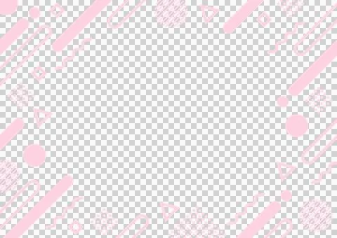 Light pink memphis pattern frame background Stock Illustration