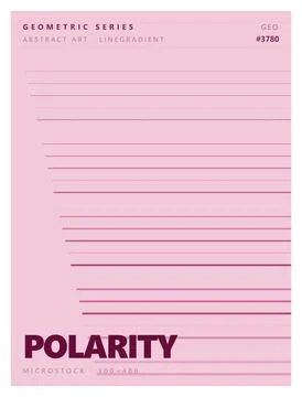 Light pink monochrome line gradient abstract poster with geometric pattern. Stock Illustration