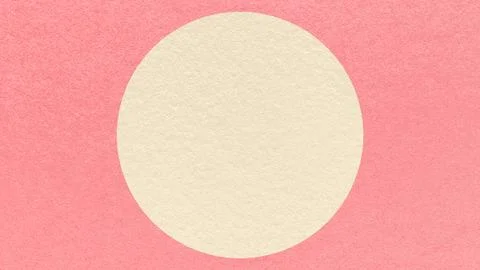 Light pink paper texture background with pastel cream circle and copy space.. Stock Photos