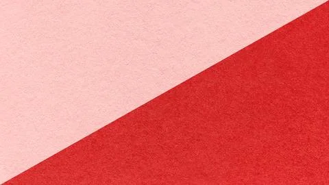 Light pink paper texture two color background with red diagonal split and cop Stock Photos