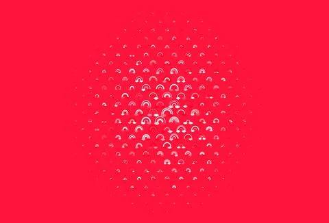 Light Pink, Red vector backdrop with rainbows, clouds. Stock Illustration