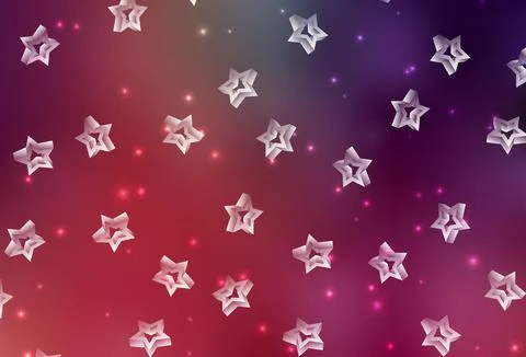 Light Pink, Red vector backdrop with small and big stars. Stock Illustration