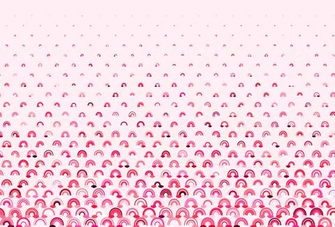 Light Pink, Red vector backdrop with rainbows, clouds. Stock Illustration