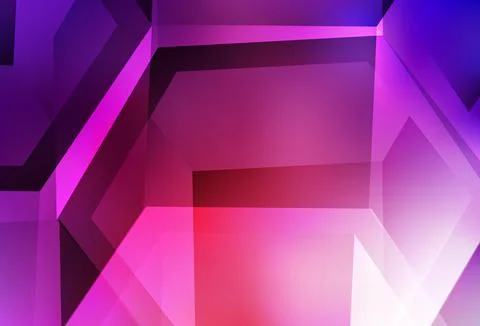 Light Pink, Red vector background with set of hexagons. Illustrazione stock