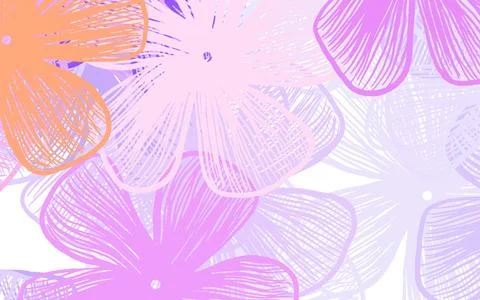 Light Pink, Red vector doodle pattern with flowers Stock Illustration