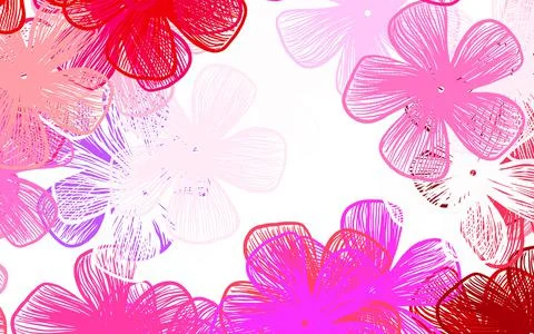 Light Pink, Red vector doodle pattern with flowers Stock Illustration