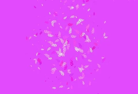 Light Pink, Red vector doodle pattern with leaves. Stock Illustration
