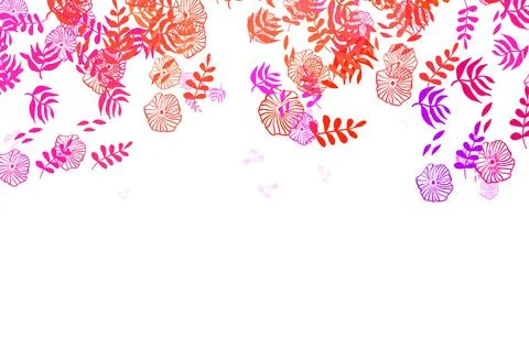 Light Pink, Red vector natural pattern with leaves, flowers. 스톡 일러스트