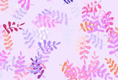 Light Pink, Red vector natural pattern with leaves. Stock Illustration