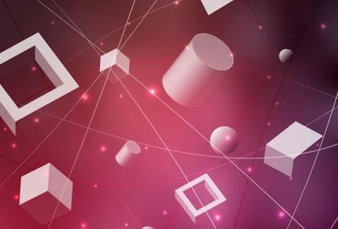 Light Pink, Red vector pattern with polygonal style with circles. 스톡 일러스트