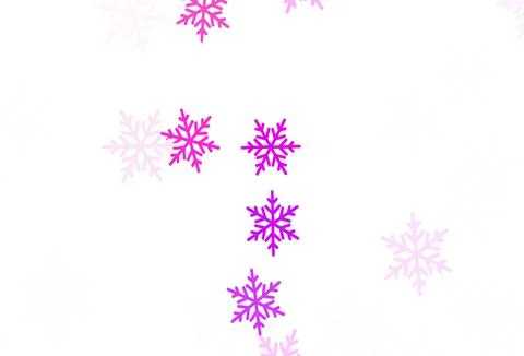Light Pink, Red vector pattern with christmas snowflakes, stars. Stock Illustration