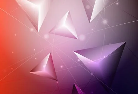 Light Pink, Red vector shining triangular background. Illustrazione stock