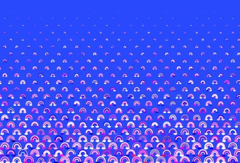 Light Pink, Red vector texture with rainbows, clouds. Illustrazione stock