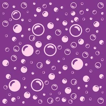 Light pink soap bubbles on a light purple background. Ilustração Stock