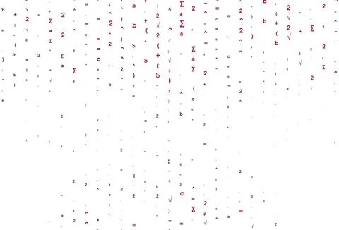 Light Pink vector backdrop with algebra elements. 库存插图