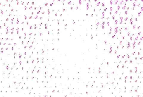 Light pink vector backdrop with gender signs. 스톡 일러스트