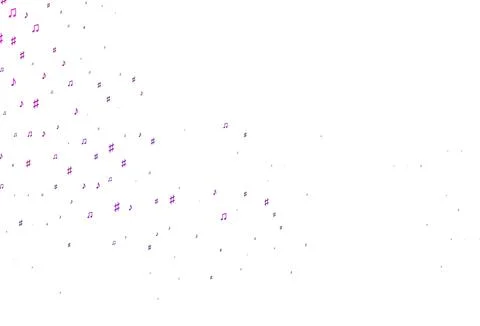 Light Pink vector backdrop with music notes. Illustrazione stock
