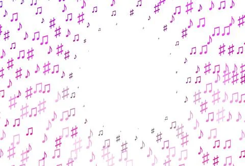 Light Pink vector backdrop with music notes. イラスト素材