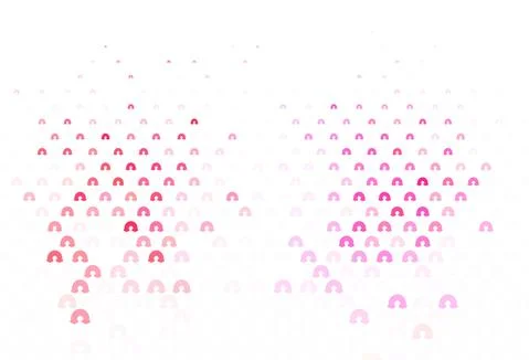 Light Pink vector backdrop with rainbows, clouds. Stock Illustration