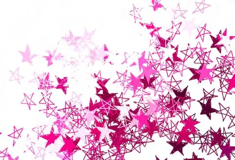 Light Pink vector backdrop with small and big stars. Stock Illustration