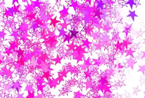Light Pink vector backdrop with small and big stars. Stock Illustration