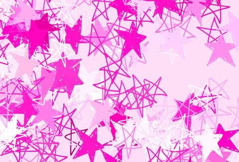 Light Pink vector backdrop with small and big stars. Stock Illustration