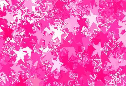 Light Pink vector backdrop with small and big stars. Stock Illustration