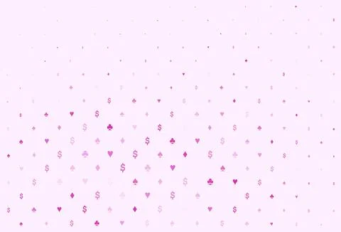 Light pink vector background with cards signs. Stock Illustration