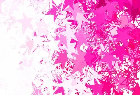Light Pink vector background with colored stars. Stock Illustration