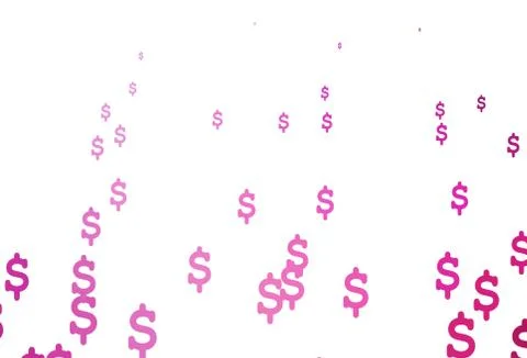 Light Pink vector background with Dollar. Stock Illustration