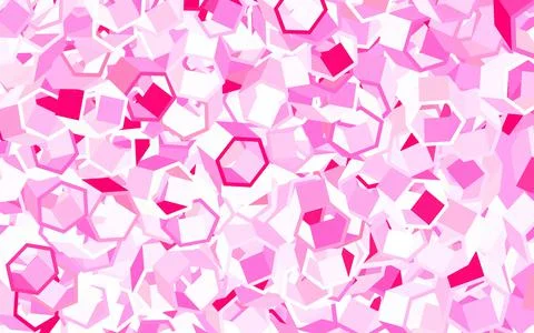 Light Pink vector background with hexagons. Stock Illustration