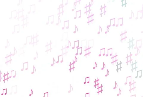 Light Pink vector background with music symbols. イラスト素材