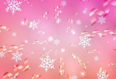 Light Pink vector background in Xmas style. Stock Illustration