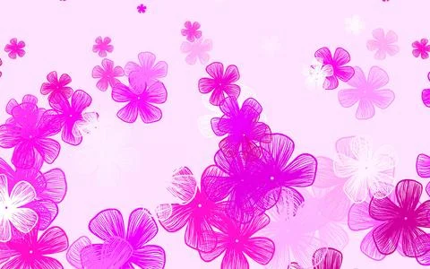 Light Pink vector doodle pattern with flowers. Illustrazione stock