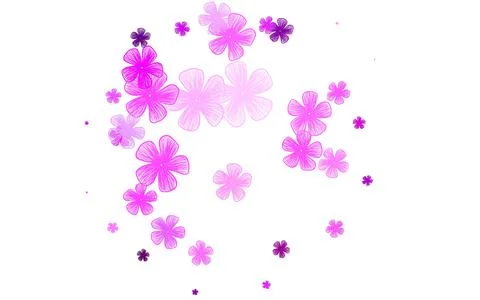 Light Pink vector doodle pattern with flowers. Illustrazione stock