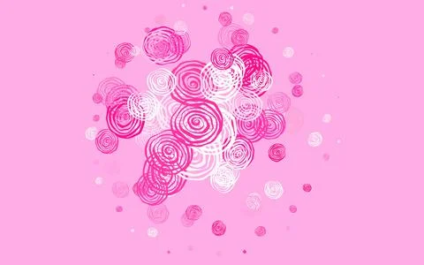Light Pink vector doodle pattern with roses. Stock Illustration