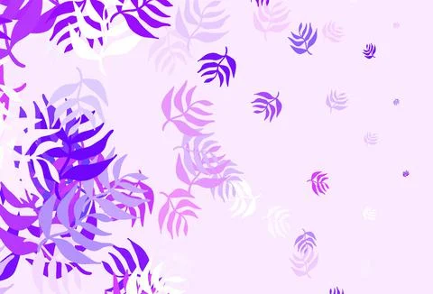 Light Pink vector doodle pattern with leaves. 스톡 일러스트