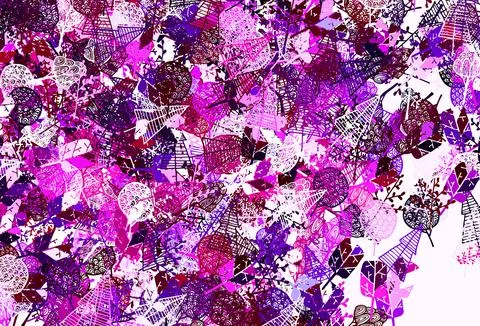 Light Pink vector doodle texture with trees, branches. Stock Illustration