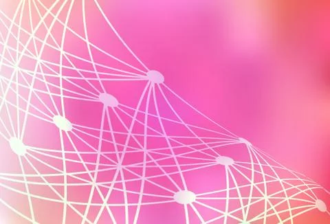 Light Pink vector pattern with artificial intelligence network. Stock Illustration
