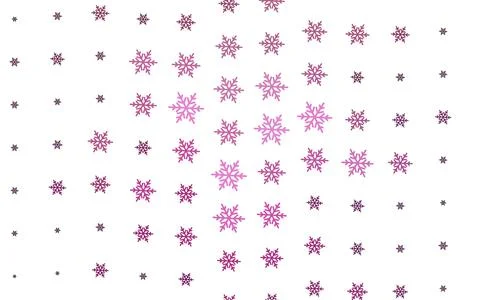 Light Pink vector pattern with christmas snowflakes, stars. Stock Illustration