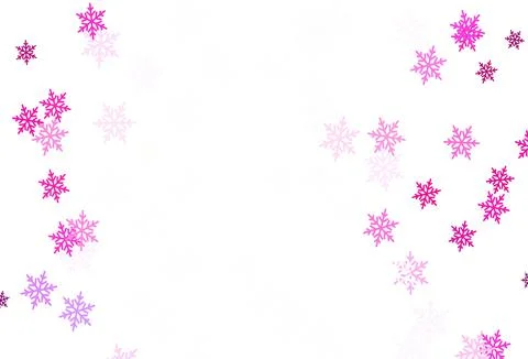 Light Pink vector pattern with christmas snowflakes, stars. Illustrazione stock